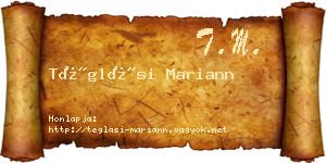Téglási Mariann névjegykártya