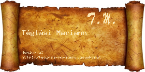 Téglási Mariann névjegykártya