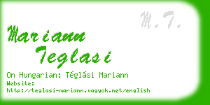 mariann teglasi business card