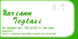 mariann teglasi business card